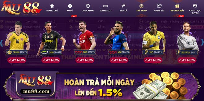 Mu88 hoàn trả 1.5% mỗi ngày