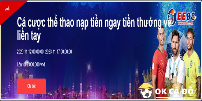 Tặng ngay lên đến 2 triệu đồng cho người chơi Thể thao