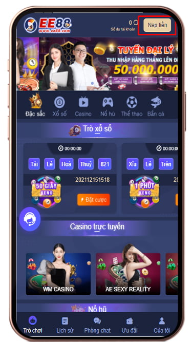 nạp tiền ee88 1